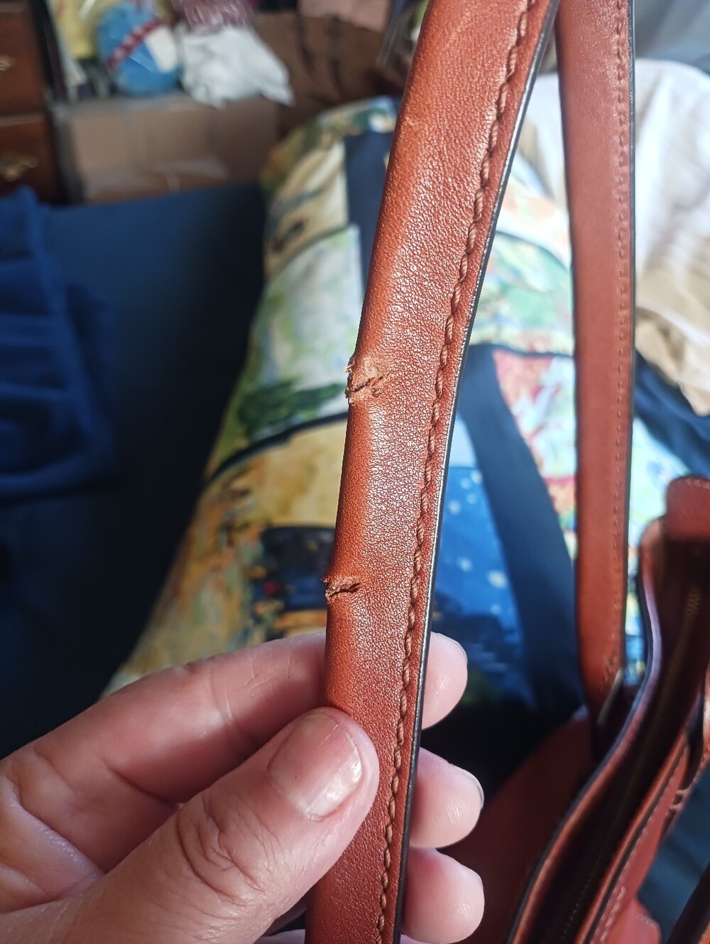LAST CALL Frye Chestnut Brown Leather Satchel Tote - Picture 12 of 15